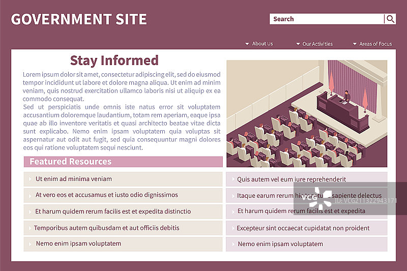 议会政府2.5D网站图片素材