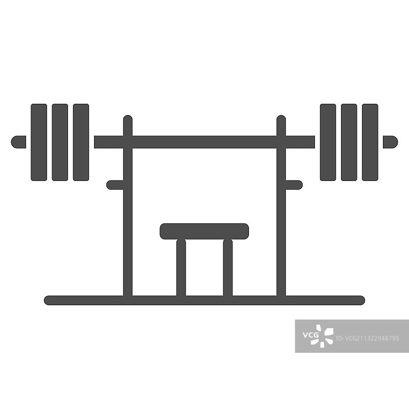 带有杠铃的实心架子图标健身概念图片素材
