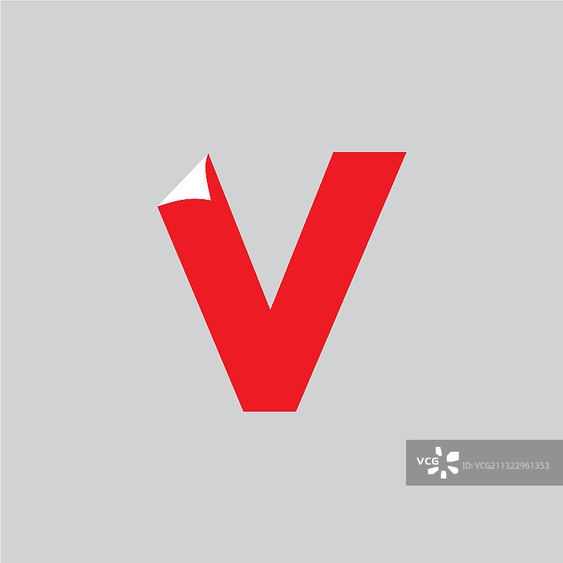 字母V立体扁平风格标志图片素材