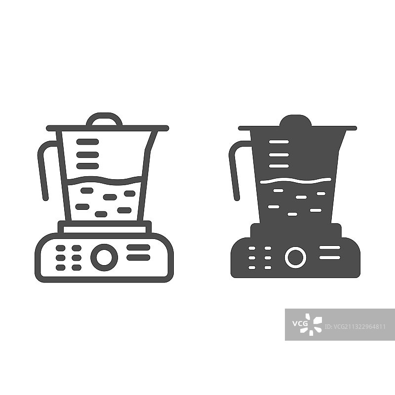 榨汁机线面图标，厨房电器图片素材