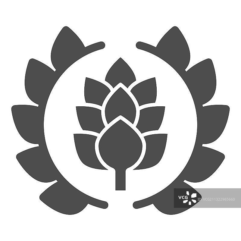 啤酒花树叶花环矢量图标图片素材