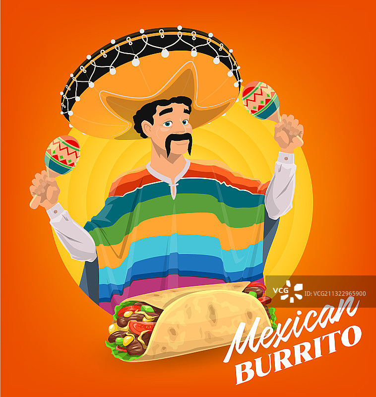 墨西哥卷饼海报与沙球图片素材