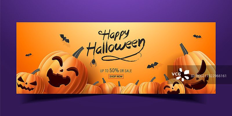 万圣节快乐促销banner图片素材