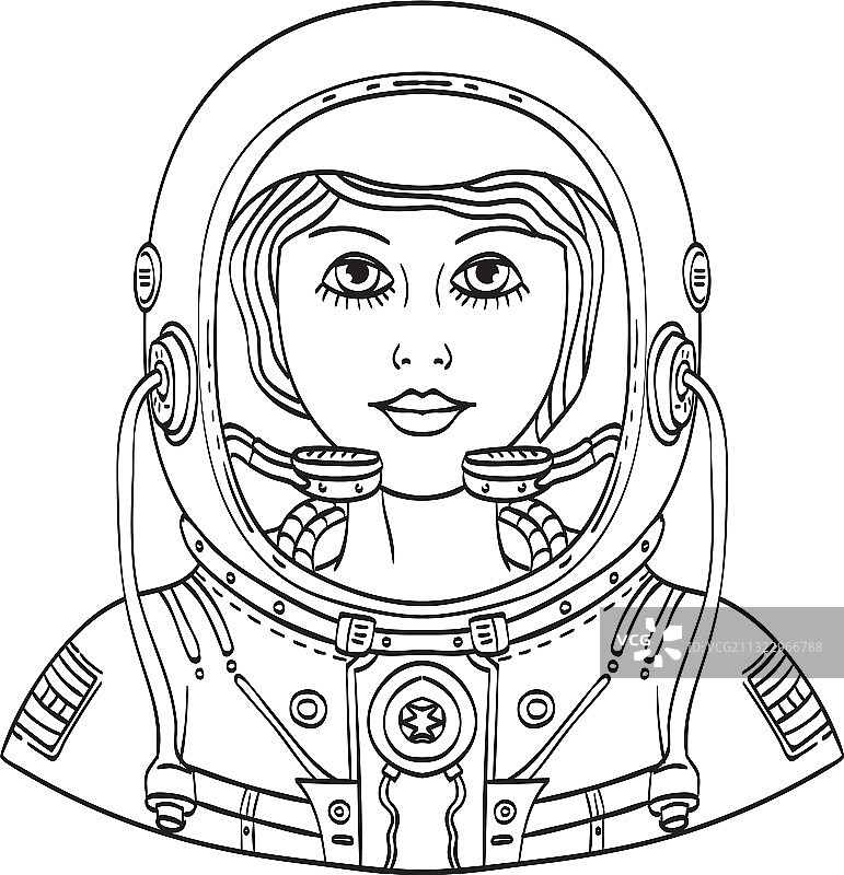 戴太空头盔的女宇航员图片素材