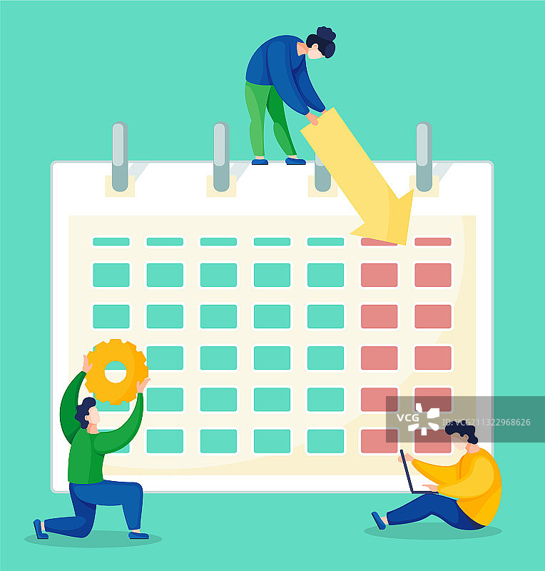 人们在日历附近尝试安排事情图片素材