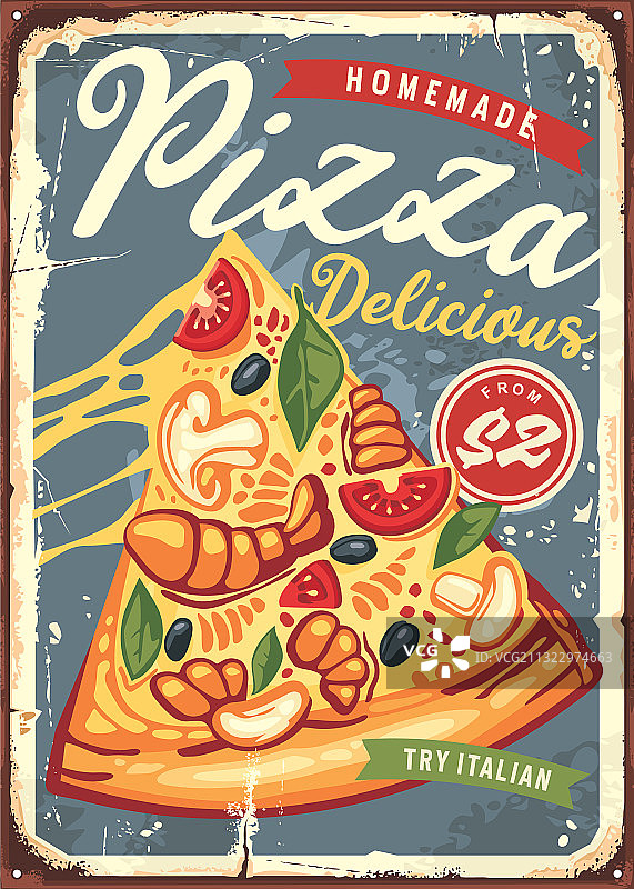 融化奶酪的比萨切片图片素材