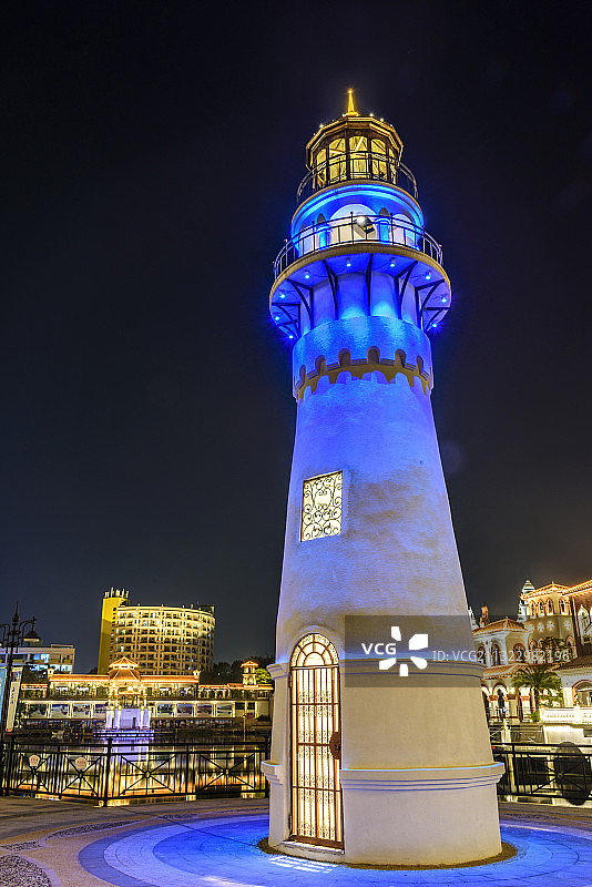 中国广东省梅州市客天下威尼斯水岸夜景图片素材