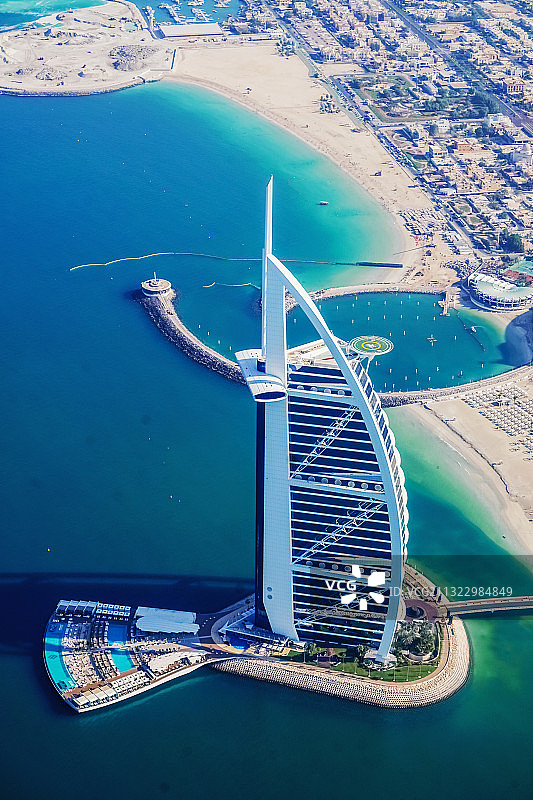 鸟瞰帆船酒店图片素材