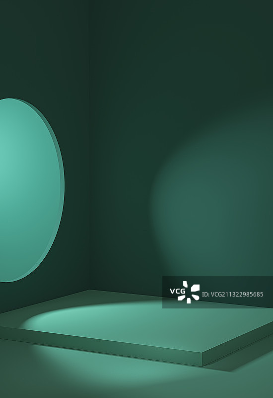 绿色三维产品展台背景图片素材