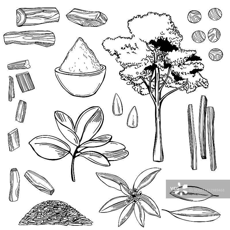 檀香木套装图片素材