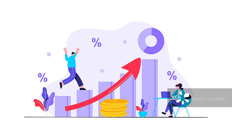 资金增长预测与进度报告图片素材