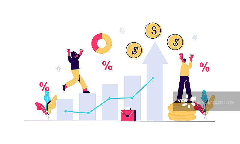 资金增长预测与进度报告图片素材