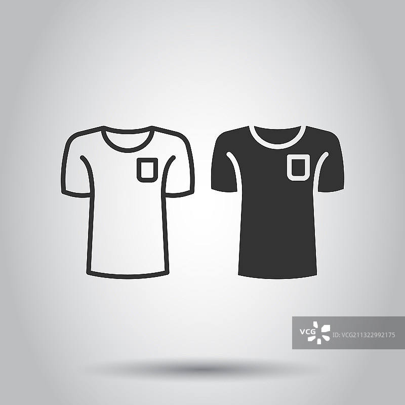 扁平风格T恤图标，休闲服装图片素材