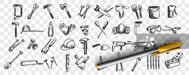 维修涂鸦套装图片素材