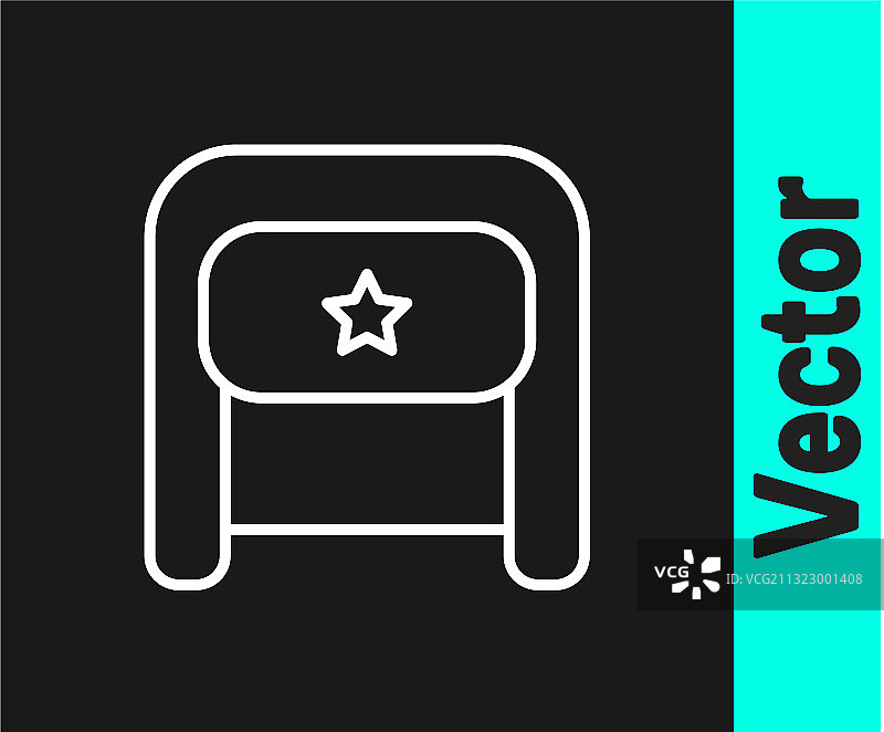 黑色背景白色线条乌尚卡图标图片素材