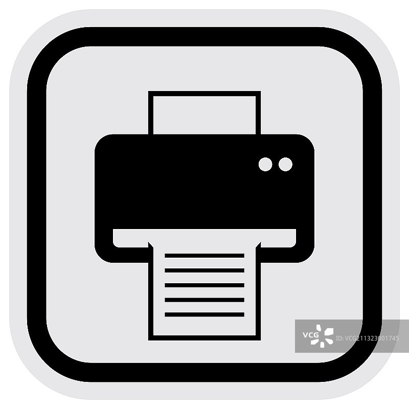 灰色和黑色边框中的打印机图标图片素材
