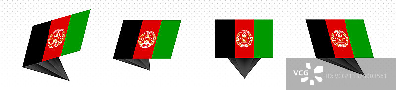 阿富汗现代抽象设计旗帜图片素材