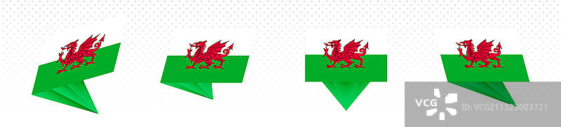 现代抽象设计的威尔士旗帜图片素材