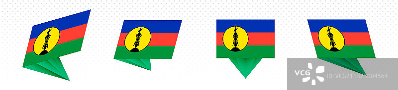 现代抽象设计的新喀里多尼亚国旗图片素材