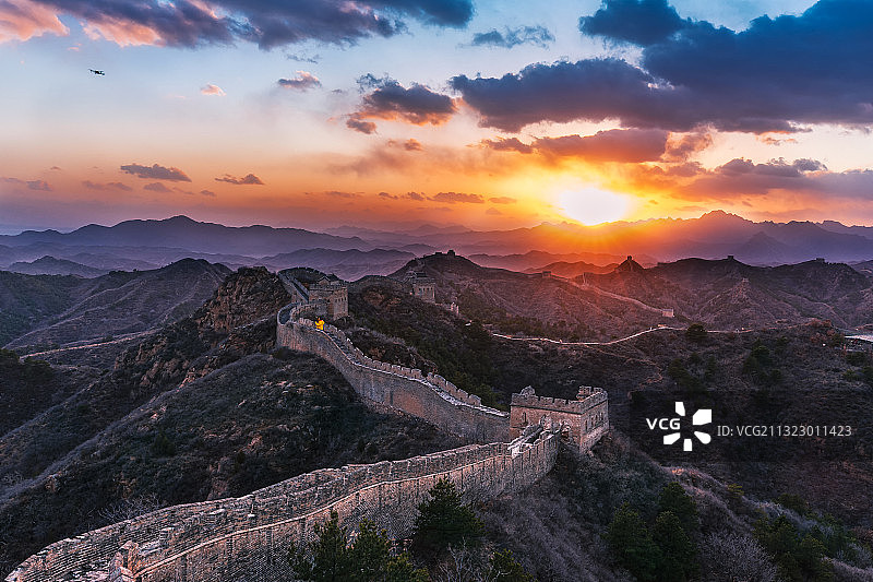 此图拍摄于河北省承德市滦平县金山岭长城图片素材