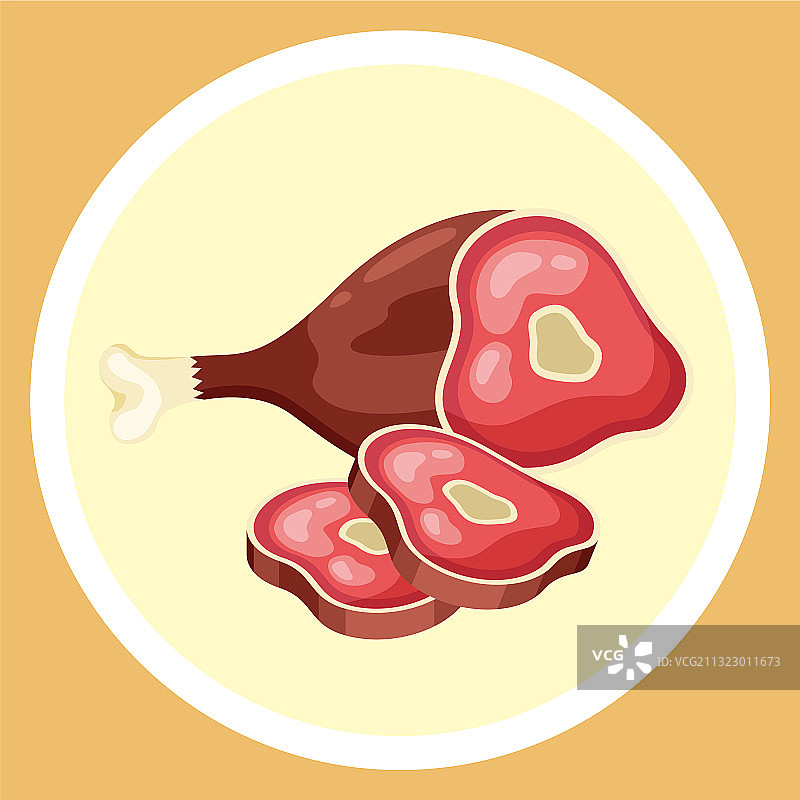 圆形瘦肉图标图片素材
