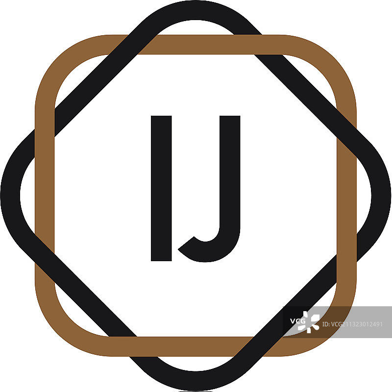 字母IJ优雅logo设计模板图片素材