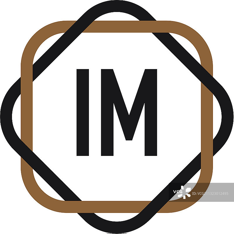 字母IM优雅logo设计模板图片素材