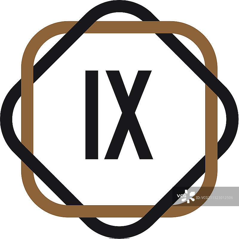 字母IX优雅标志设计模板图片素材