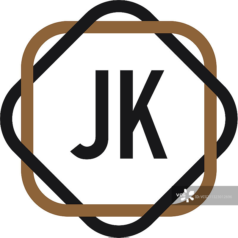 首字母JK优雅Logo设计模板图片素材