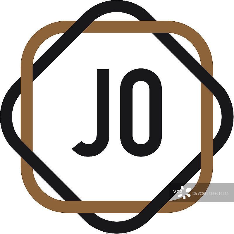 首字母JO优雅标志设计模板图片素材