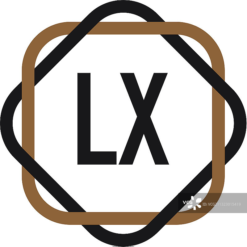 字母LX优雅logo设计模板图片素材