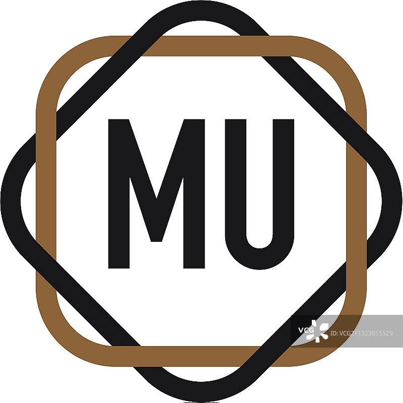 字母MU优雅标志设计模板图片素材