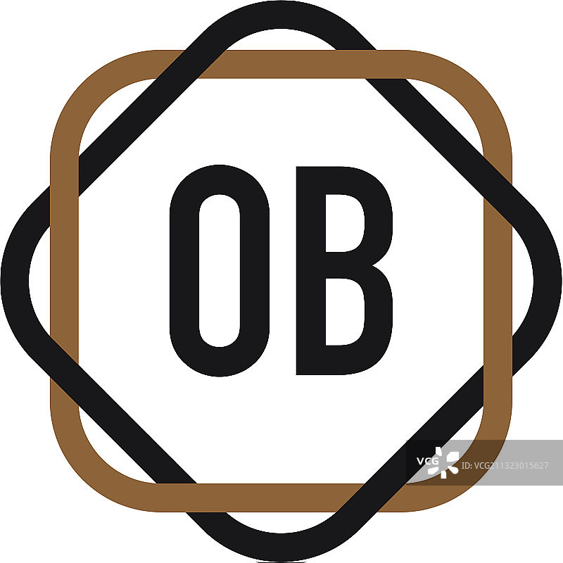 字母OB优雅标志设计模板图片素材