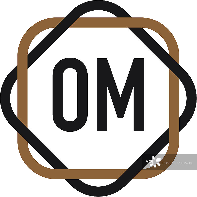 字母OM优雅标志设计模板图片素材