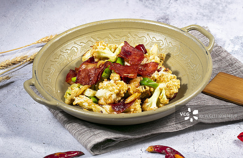 培根菜花图片素材