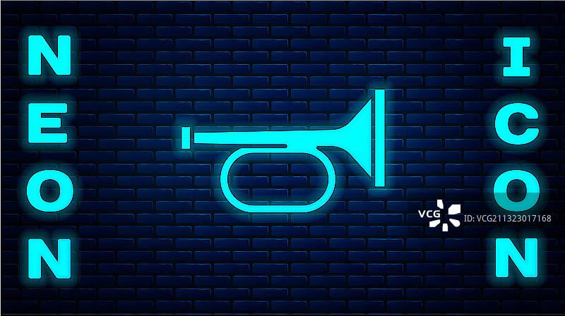 发光霓虹喇叭图标图片素材