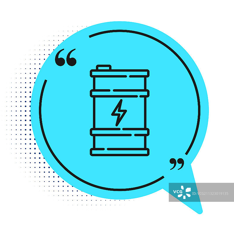 黑色线条生物燃料桶图标，白色背景图片素材