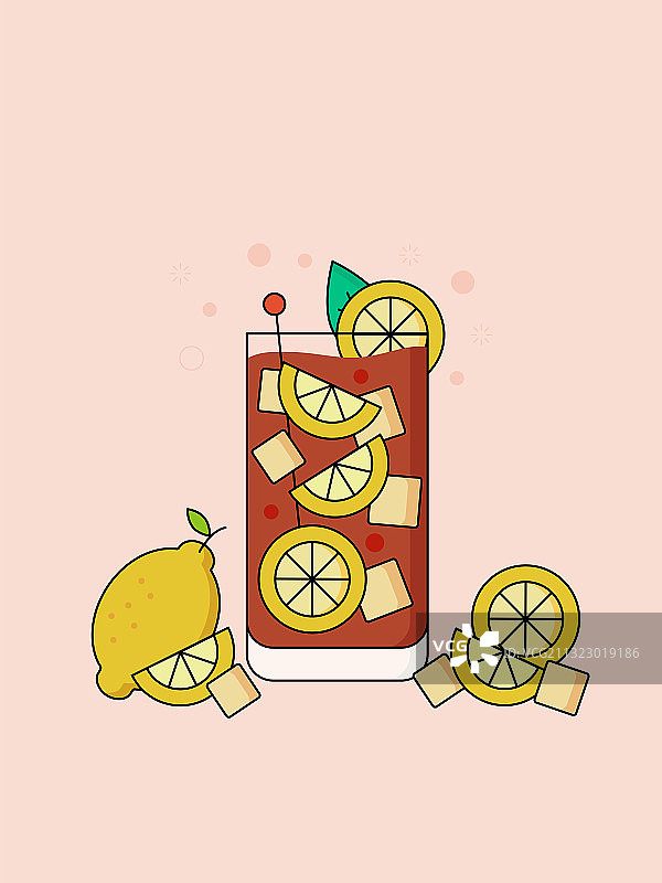 long island iced tea长岛冰茶鸡尾酒图片素材