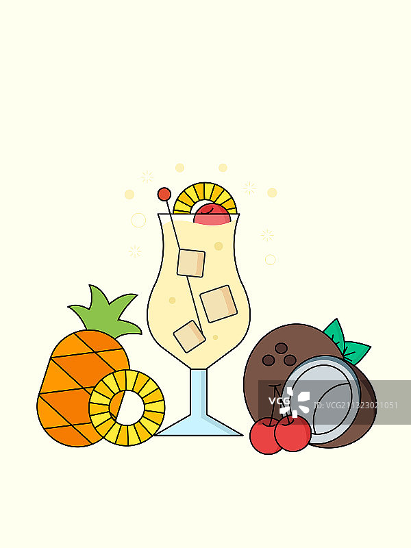 pina colada椰林飘香鸡尾酒图片素材