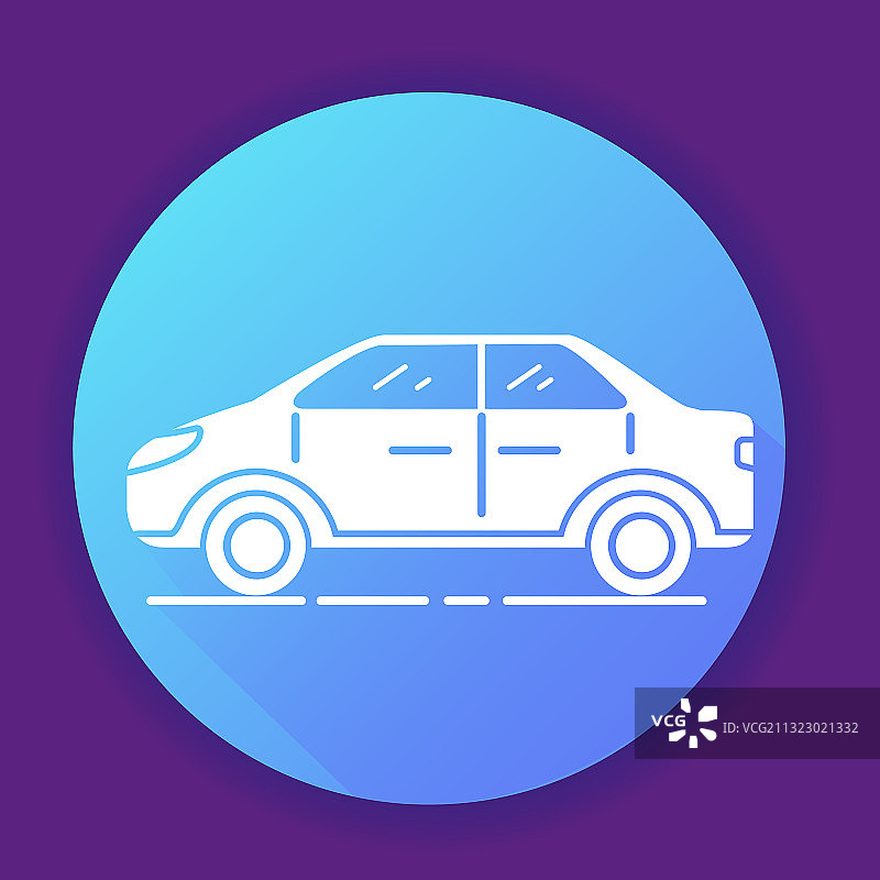 汽车图标轿车扁平隔离图片素材