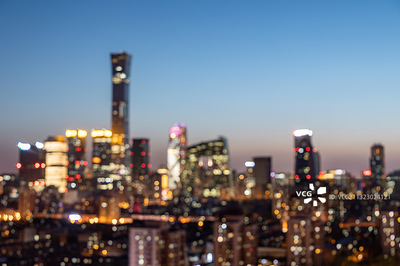 北京国贸CBD天际线夜景图片素材