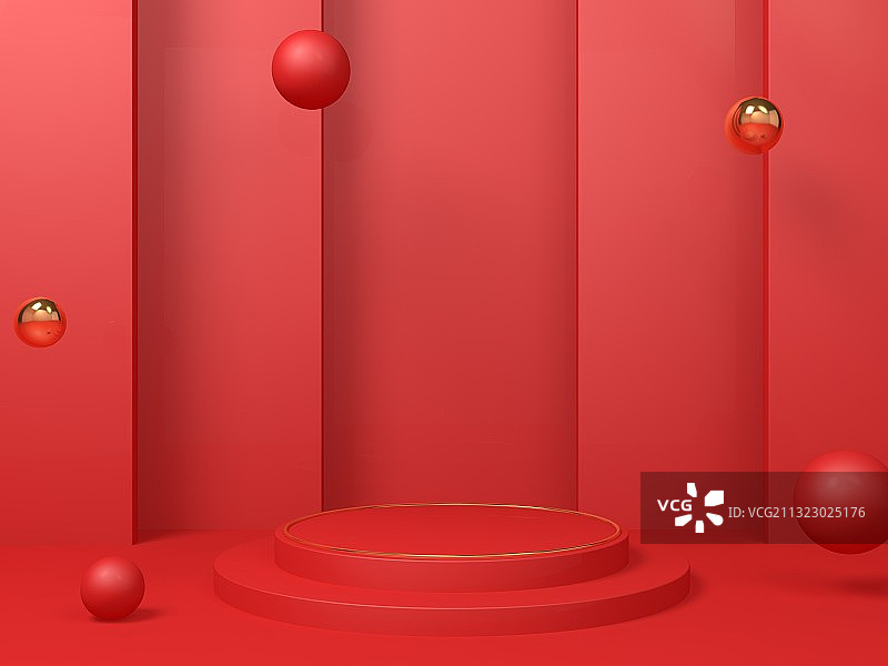 红色立体空间背景图片素材