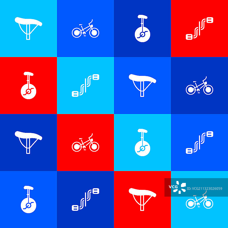 自行车座椅独轮车套装图片素材
