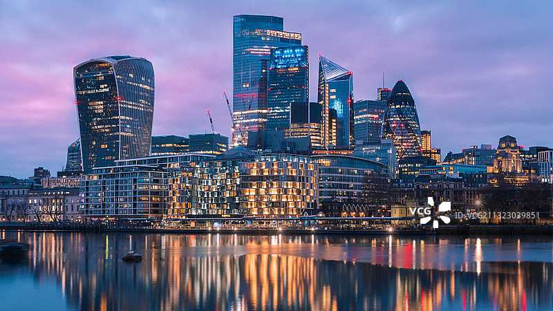 伦敦金融城日落图片素材