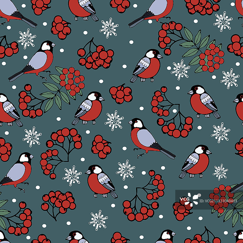 冬季自然元素无缝图案图片素材