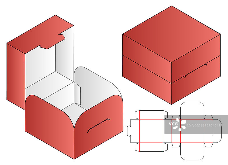 盒包装模切模板设计三维模型图片素材