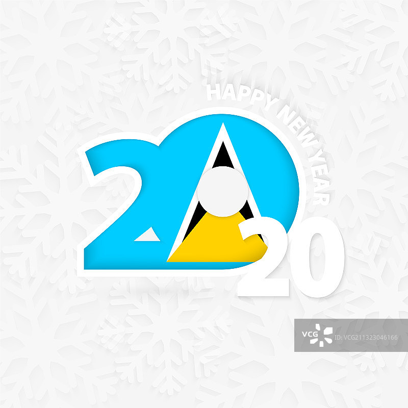 圣卢西亚2020新年雪花背景图片素材