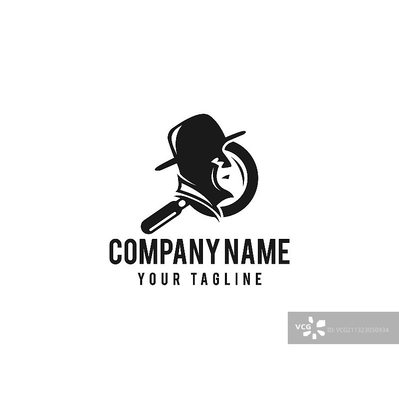 抽象人头侦探机构标志图片素材