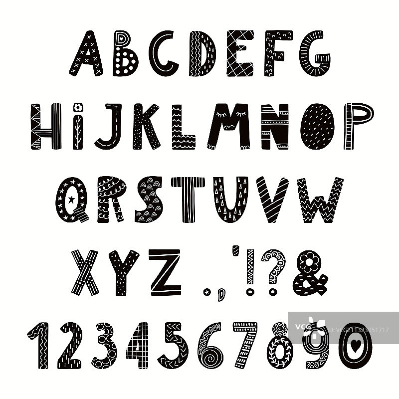 斯堪的纳维亚风格拉丁字母图片素材