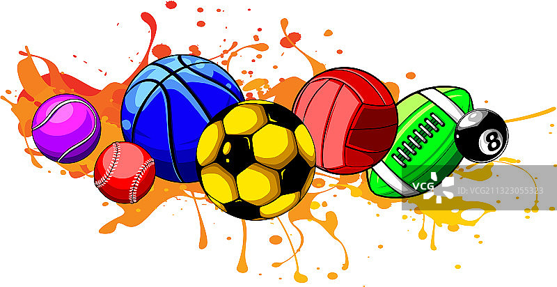 不同的球组合图片素材